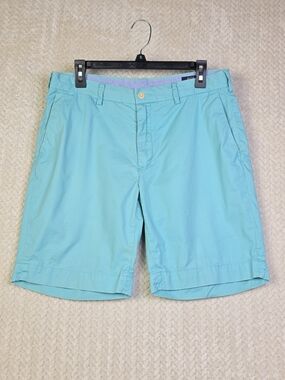 Polo Ralph Lauren Shorts Mens 33 Classic Fit Chino Blue Cotton 9" Flat Front